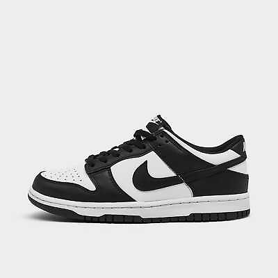 #ad Big Kids#x27; Nike Dunk Low Casual Shoes White Black White CW1590 100 $134.00