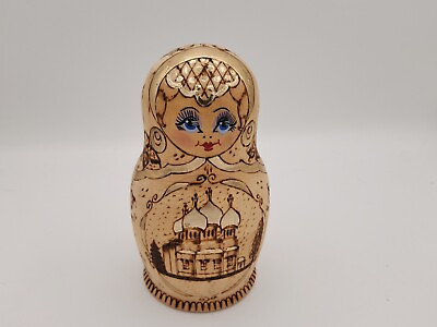 #ad Vintage Rare Wooden Babushka Matryoshka Russian Nesting Dolls 6.5 Dolls Signed $29.99