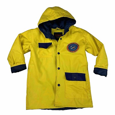 #ad Totes Kids Rain Coat Yellow Construction Print Size 4 $8.50