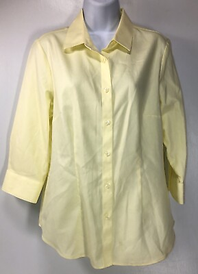 #ad Lot Of 2 Coldwater Creek Women’s Yellow long Button Shirt amp; Brown Tee Sz Med $19.58