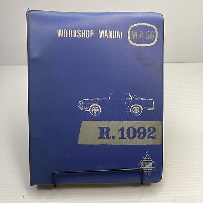 #ad Renault 1092 Workshop Manual Renault Floride R 1092 Vintage Car Manual $54.50