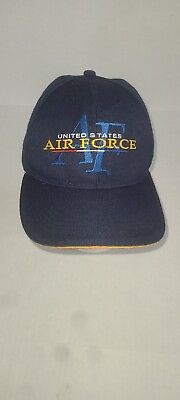 #ad US Air Force Hat Adjustable Strapback Yellow On Blue By Grunt Apparel $14.37