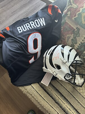 #ad Joe Burrow Signed Authentic Helmet amp; Nike Jersey.Beckett Authenticated. $1800.00
