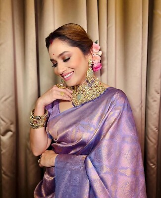 #ad Saree Indian Wedding Party Wear Pakistani Designer Banarasi Soft Silk Sari $34.99