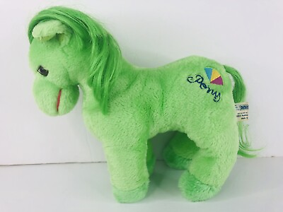 #ad Vintage Animal Toy Imports Green Pony Horse 1983 Plush Stuffed Animal Korea 11quot; $9.95