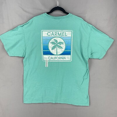 #ad Carmel California T Shirt Mens Extra Large Green Teal Short Sleeve Graphic Tee $14.88