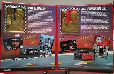 #ad Dale Earnhardt amp; Dale Earnhardt Jr Danbury Mint 23KT Gold Cards 2000 Red folder  $19.95
