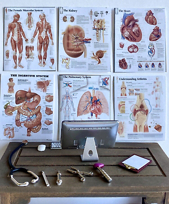 #ad 11 pcs set Miniature 1 12 Doctor Medical wall posters Stethoscope Syringe $8.99