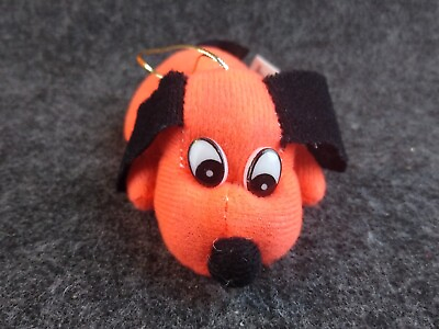 #ad Rhode Island Novelty Plush Mini Stuffed Animal Orange Puppy Dog Vintage $8.00