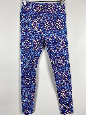 #ad LuLaRoe Women#x27;s Leggings One Size Blue Pink Ikat Diamonds Soft OS $5.99
