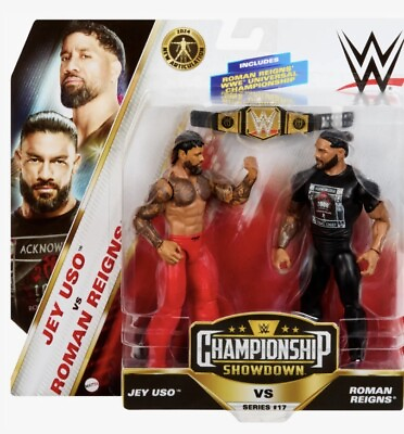 #ad WWE Championship Showdown Series 17 Roman Reigns vs. Jey Uso Action Figure $65.99