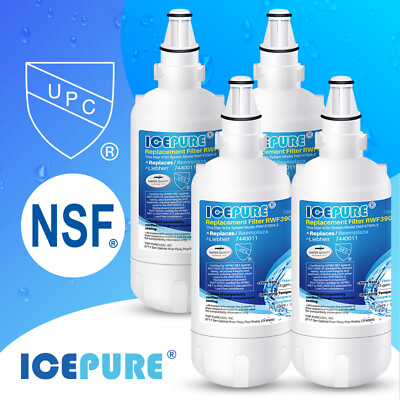 #ad 4 Pack Fit For Liebherr 7440000 7440002 7731240 7731240 00 Water Filter Icepure $48.99