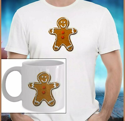 #ad Christmas Gingerbread Man Cookie Cotton Tshirt Funny Unisex $39.50