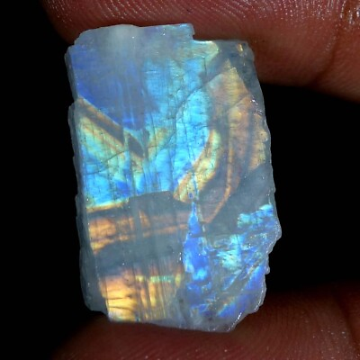 #ad Blue Fire Rainbow Moonstone Rough Slab Gemstone Material 100% Natural Power JG66 $6.99