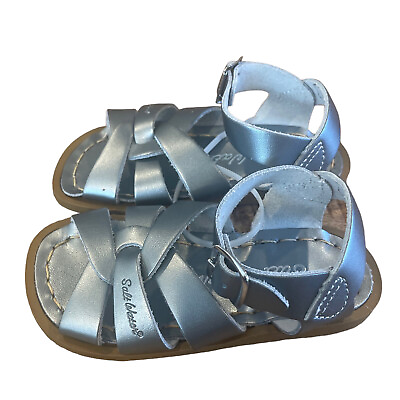 #ad Boutique Salt Water Silver Leather Sandal Toddler 6 Silver Lining $25.80