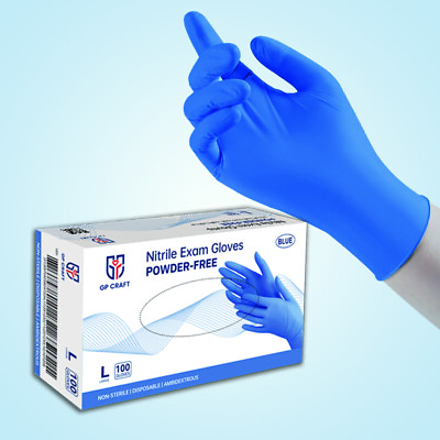 #ad #ad GP Craft Blue Nitrile Gloves 3.5Mil Powder Latex Free Disposable 100pcs $6.99