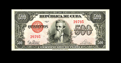 #ad Reproduction Rare Republica de Cub 500 Pesos 1947 Banknote Antique GBP 9.99