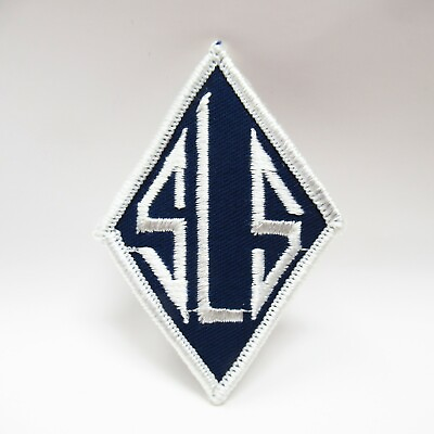 #ad Vintage Patch SLS Diamond Monogram White Letters on Blue Collectible $4.95