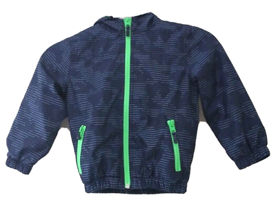 #ad OshKosh Boys Size 4 Toddler Jacket Windbreaker Hooded Neon Green Full Zip Casual $14.02