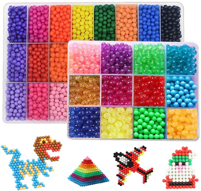 #ad Water Fuse Beads Kit 5mm 36 Colors 8500 Beads Refill Set Compatible Beados Magic $36.65