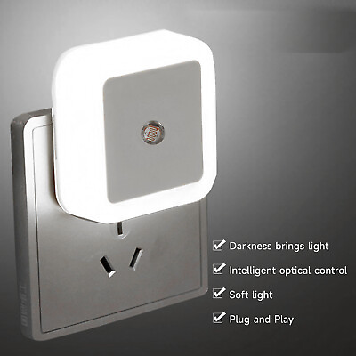 #ad Plug in LED Night Light Hallway Kitchen Bathroom Auto Sensor Control Lamp $5.83
