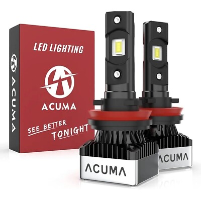 #ad ACUMA H11 Headlight Bulbs 10000lm Super Bright 6K Cool White $13.76