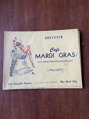 #ad Vintage NYC 1940#x27;s Cafe Mardi Gras Photograph Souvenir Night Club $12.99