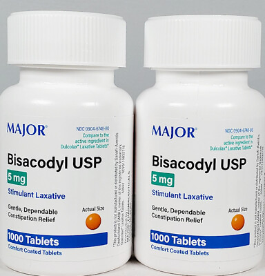 #ad Major Bisacodyl 5 mg EC Compare to Dulcolax 1000ct 2 Pack Exp Date 08 2026 $24.99
