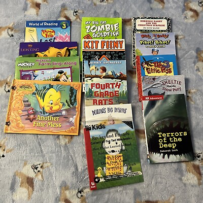 #ad Lot of 14 Assorted Childrens Kids Books. Disney Three Pigs Zombie Goldfish $20.75
