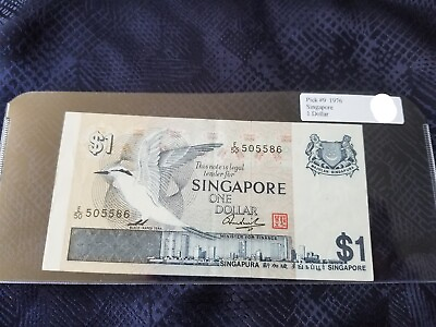 #ad Singapore 1 Dollar 1976 Pick #9 Extra Fine $5.99