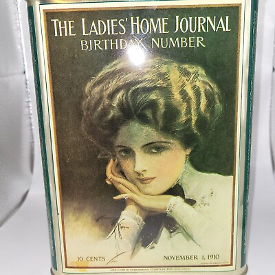 #ad Ladies Home Journal 9” square decorative tin Birthday number 11 1 1910 “Ne $4.99