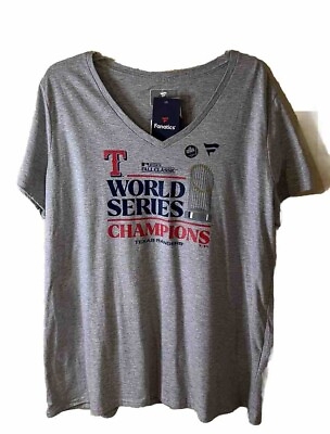 #ad Women#x27;s Licensed Fanatics Gray Texas Rangers World Series T Shirt XXL NWT $25.00