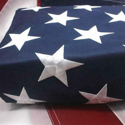 #ad American Flag 5x8 ft Outdoor US Flag UV Protected Embroidered Stars Sewn Stripes $22.65