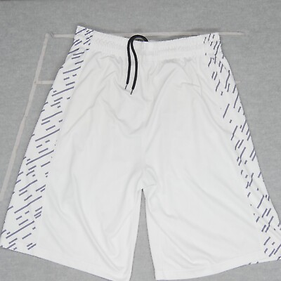 #ad Nike Elite Comeback Men Activewear Shorts Medium White Dri Fit Swoosh Drawstring $13.96