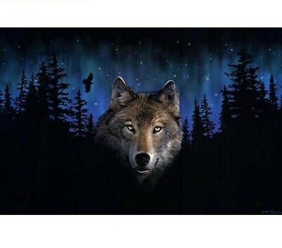 #ad Paint By Numbers Adults kids Wolf Forest Night DIY Painting Kit 40x50CM Canvas $13.90