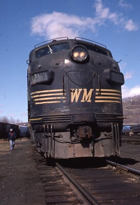 #ad WM WESTERN MARYLAND Damp;H Railroad Train Locomotive BINGHAMTON NY 1979 Photo Slide $6.99