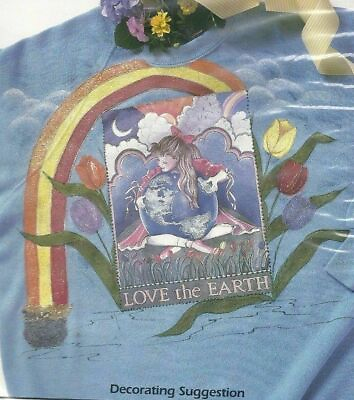 #ad Plaid Full Color Iron On Transfer Love The Earth # 57980 $5.85