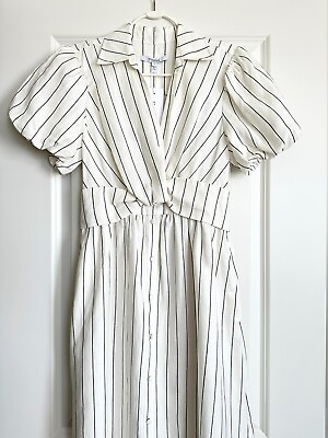 #ad NWT Derek Lam 10 Crosby Maya Stripe Cotton Blend Maxi Dress in Ivory SIze 4 $322.00