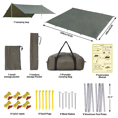 #ad 10x9#x27; Beach Canopy Shade Portable Sun Shelter for Family Camping Backyard Picnic $60.64