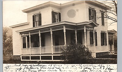 #ad HOUSE amp; FRONT PORCH amsterdam ny real photo postcard rppc montgomery history $18.00