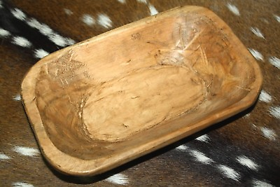 #ad * Carved Wooden Dough Bowl Primitive Wood Trencher Tray Rustic Home Decor 8 12quot; $8.99