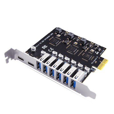 #ad USB 3.2 and Type C PCI E Expansion Card PCIE to USB Controller 6Port 2Port Us $25.64