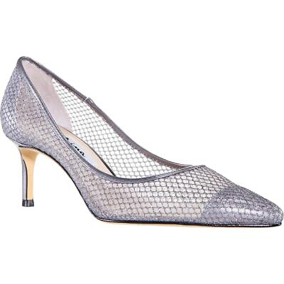 #ad Nina Womens Niley Silver Mesh Pointed Toe Heels Shoes 6 Medium BM BHFO 4894 $35.70