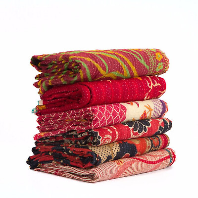 #ad Lot PCS Vintage Cotton Kantha Quilt Throw Bedding Indian Blanket Handmade Gudri $171.79