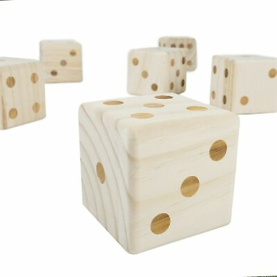 Giant Wooden Yard Dice Outdoor Lawn Game 3.5 Inches Carrying Case $23.99
