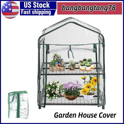 #ad Garden Green House Warm Mini Greenhouse Flower Plants Gardening 2 Tier PVC Cover $12.55