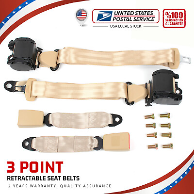 #ad 2 Universal 3 Point Retractable Seat Belts for Dodge Grand Caravan 1998 2015 $43.49