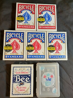 #ad 7 SETS Poker Blackjack Playing Cards Lot Bicycle Bee Invisible Cards $14.99