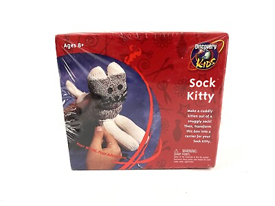#ad NEW Discovery Kids Sock Kitty DYI Kids Craft Kit Discovery Channel Store SEALED $19.95