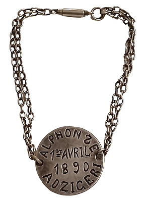 #ad WWI ID Bracelet Named Alphonse Adzigeri Bracelet Verviers Liege 1890 No. 31781 $135.85